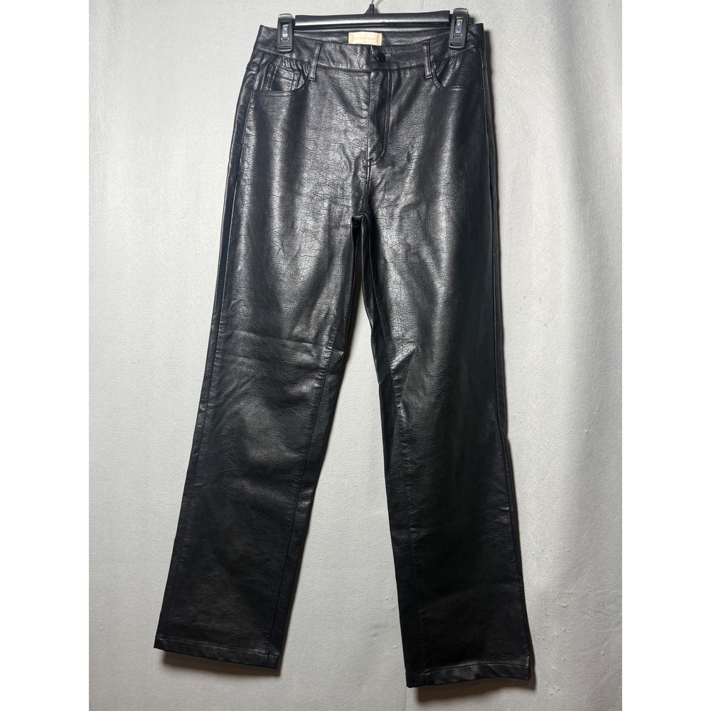 Altar'd State Black Faux Leather Straight Leg Pants Size 26 93271-UBZZ